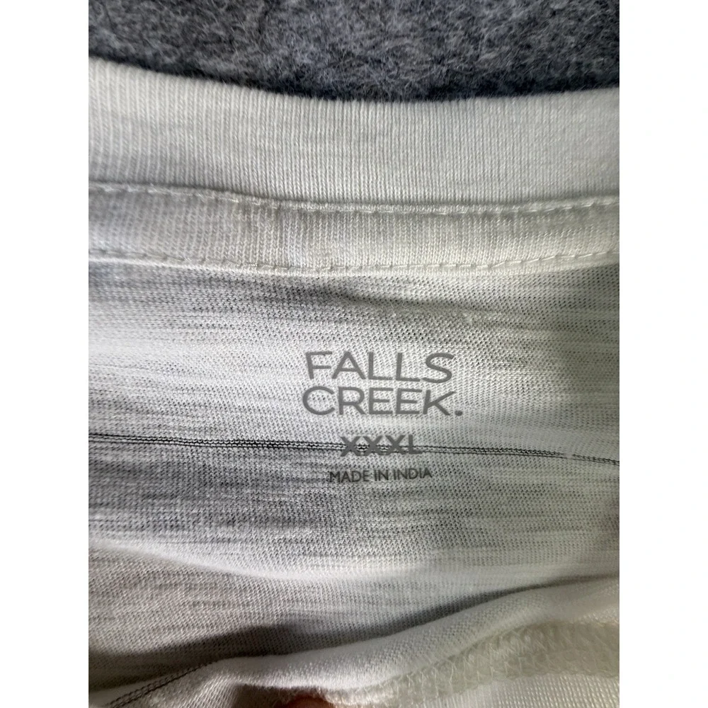 Fall Creek Long Sleeve Pullover T-Shirt Mens 3XL Off White W Grey Stripe NWT‎